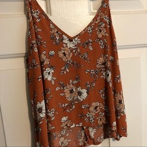 Orange floral crop top